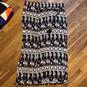 Cato Black and White Paisley Pencil Skirt